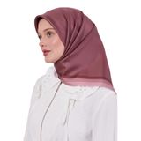 A.Pembe Kenar Bordürlü Twill İpek Eşarp
