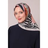 A.Pudra Zebra Desen Pamuk Eşarp