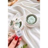 A V Concept Mint Yeşili Çiçek Tasarımlı Kişiselleştirilebilir Mum Hediyelik 25 Adet - 72 Tasarım Seçenekli Lüks Nikah ve Düğün Hatırası (20g)