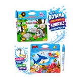 a v d a 2 Adet Hayvanlar Vadisi Ve Deniz Canlıları Su Kalemi İle Sihirli Boyama Kitabı Water Painting