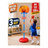 a v d a Büyük Boy 84-112-138 cm Ayarlanabilir Yükseklik Ayaklı oyuncak Basketbol Potası Top Dahil Basketbol Seti