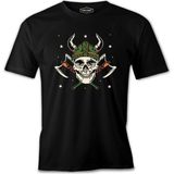 A Viking Skull With A Hammer And Axes Siyah Erkek Tshirt
