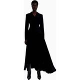 A.w.a.k.e. Mode Siyah Pilili Asimetrik Bask Detaylı Midi Kadın Etek