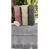 A.Z.H. (4.lü Çantalı Set) Avangard Seri Çeyizlik Jakarlı 50X90 Cm. Bukle Dokulu El, Yüz Havlusu - 50 x 90 cm - Çok Renkli