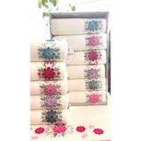 A.Z.H (6.Lı Set) Annem 50 x 90 cm . Özel Tafting Nakışlı Kadife Çeyizlik Lüks Havlu Seti - 50 x 90 cm - Renkli