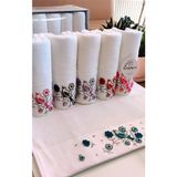 A.Z.H. (6.lı Set) Annem 50X90 Cm. Özel Tafting Nakışlı Kadife Doku Çeyizlik Lüks Havlu Seti (Beyaz) - 50 x 90 cm - Çok Renkli-KR1