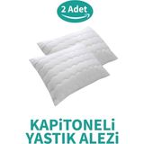 A.Z.H. Kapitoneli Yastık Alezi 2'li - Beyaz - 50 x 70 cm