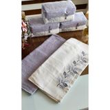 A.Z.H. Nurpak Çeyizlik (2.li Set) Lüks 50X90CM. %100 Pamuk El,yüz Havlusu Özel Hediyelik Ambalajda - 50 x 90 cm - Lila