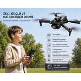 A13 Katlanabilir Kameralı Drone – Engelden Kaçınma Sensörü, Optik Akış, 3 Hız Modu, Telefon Tutuculu Kumanda