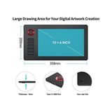 A15 Pro 10X6 Inç Profesyonel Grafik Tablet, 8192 Seviye Pilsiz Kalem, 12 Kısayol Tuşu ve Döner Kontrol Düğmesi, Windows/mac/android Uyumlu