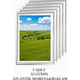 A2 (42X60) Gri Alüminyum Çerçeve Açılır Kapanır Gönye Köşe 25MM 10 Adet