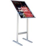 A2(42X59.4) Eloksal Gri T Ayaklı Menü ve Reklam Panosu Ayaklı Poster Pano