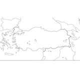 A3 Boy Dilsiz Türkiye ve Komşuları Haritası Renksiz 10 Adet