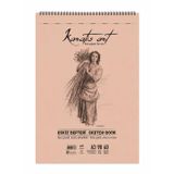 A3 Eskiz Defteri, 90 g/m² İnce Grenli Kağıt, 40 Yaprak Spiralli Sketchbook, Kurşun Kalem, Kömür ve Pastel Çizimler İçin Uygun, Kolay Silinebilir, Perforeli Sayfalar, Profesyonel ve Öğrenci Kullanımı İ
