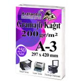 A3 Gramajlı Fotokopi Kağıdı 250 Adet 200 Gr Sertifika Kağıdı Kalın Kağıt Baskı Tüm Yazıcılara Uyumlu 29.7X42cm Ofis Büro
