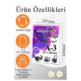 A3 Gramajlı Fotokopi Kağıdı 50 Adet 200 Gr Sertifika Kağıdı Kalın Kağıt Baskı Tüm Yazıcılara Uyumlu 29.7X42cm Ofis Büro