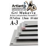 A3 Mukavva Gri 1.5 Mm 10 Adet 1 Paket 29.7X42 Cm A-3 Mukavva 1,5 Mm Kalinliginda A-3 Mukavva