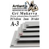 A3 Mukavva Gri 2 Mm 20 Adet 1 Paket 29.7X42 Cm A-3 Mukavva 2,0 Mm Kalinliginda A-3 Mukavva