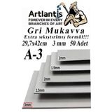 A3 Mukavva Gri 3 mm 50 Adet 1 Paket 29.7x42 cm A-3 Mukavva 3 mm Kalınlığında A-3 Mukavva