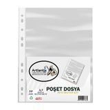 A3 Poşet Dosya Dik 10 Lu Şeffaf Föy Dosya 1 Paket Ofis Okul Büro Kenarı Delikli Poşet Dosya
