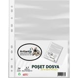 A3 Poşet Dosya Dik 20 Li Şeffaf Föy Dosya 1 Paket Ofis Okul Büro Kenarı Delikli Poşet Dosya
