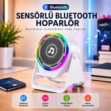 A3 Sensörlü Hoparlör Bluetooth Beyaz Hoparlör Telefon Standı Rgb Işıklı Kablosuz Mobil 2’Si 1 Arada