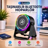 A3 Sensörlü Hoparlör Bluetooth Hoparlör Telefon Standı Rgb Işıklı Kablosuz 2’Si 1 Arada Siyah