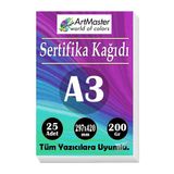 A3 Sertifika Kağıdı 25 Adet 200 Gram Kalın Fotokopi Kağıdı Tüm Yazıcılara Uyumlu 29.7X42 Cm Kalın Baskı Kağıdı