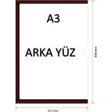A3 Uzun Kenar Açık Mıknatıslı Siyah Magnet Çerçeve 10'lu Paket