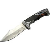 A3157B Kahverengi Av / Kamp Çakı 23 cm - Sedef Işlemeli Saplı,