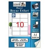 A4 10 Lu Hazır Etiket 99.1X57 Mm 20 Sayfa 1 Paket Kendinden Yapışkanlı Fotokopi Lazer İnkjet Kağıdı Yazıcılar İçin Uyum
