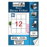 A4 12 Li Hazır Etiket 63.5X72 Mm 20 Sayfa 1 Paket Kendinden Yapışkanlı Fotokopi Lazer İnkjet Kağıdı Yazıcılar İçin Uyum