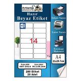 A4 14 Lü Hazır Etiket 99.1X38.1 Mm 20 Sayfa 1 Paket Kendinden Yapışkanlı Fotokopi Lazer İnkjet Kağıdı Yazıcılar İçin