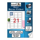 A4 21 Li Hazır Etiket 63.5X38.1 Mm 20 Sayfa 1 Paket Kendinden Yapışkanlı Fotokopi Lazer İnkjet Kağıdı Yazıcılar İçin Uyumlu