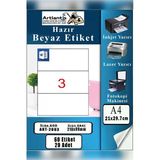 A4 3 Lü Hazır Etiket 210X99 Mm 20 Sayfa 1 Paket Kendinden Yapışkanlı Fotokopi Lazer İnkjet Kağıdı Yazıcılar İçin Uyumlu