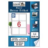 A4 6 Lı Hazır Etiket 99.1X93.1 Mm 20 Sayfa 1 Paket Kendinden Yapışkanlı Fotokopi Lazer İnkjet Kağıdı Yazıcılar İçin Uyum