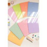 A4 8'li Esnek Kapak Okul Defteri 32 Yaprak 4 Çizgili 4 Kareli Not Defteri - Pastel Series - 1 Adet - Çoklu