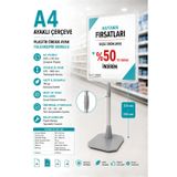 A4 Ayaklı Fiyat Etiketlik Teleskopik Borulu Çerçeve Etiketlik Yönlendirme Levhası Menü Panosu Şeffaf