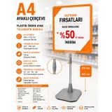 A4 Ayaklı Fiyat Etiketlik Teleskopik Borulu Çerçeve Etiketlik Yönlendirme Levhası Menü Panosu Turuncu