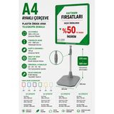 A4 Ayaklı Fiyat Etiketlik Teleskopik Borulu Çerçeve Etiketlik Yönlendirme Levhası Menü Panosu Yeşil