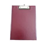 A4 Bordo Deri Clipboardlu Dosya Yazı Tahtası Sekreter Panosu Metal Klipsli