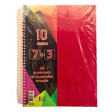 A4 Boy 7+3 Ayraçlı Defter Dersane Defteri (7 Kareli 3 Çizgili) 250 Yaprak 10 Bölümlü Udep Kırmızı