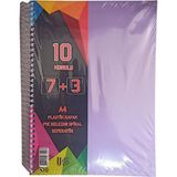 a4 boy 7+3 ayraçlı defter dersane defteri (7 kareli 3 çizgili ) 250 yaprak 10 bölümlü udep - Mor - 1 Adet