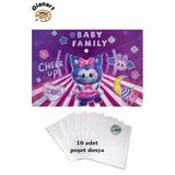 A4 Boy Çıt Çıt Ödev Dosyası +10' Lu Poşet Dosya Baby Family Hello