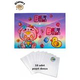 A4 Boy Çıt Çıt Ödev Dosyası +10' Lu Poşet Dosya Baby Time Gökkuşağı
