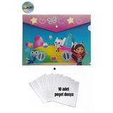 A4 Boy Çıt Çıt Ödev Dosyası +10' Lu Poşet Dosya Gabby'nin Hayal Evi