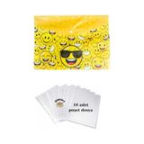A4 Boy Çıt Çıt Ödev Dosyası +10' Lu Poşet Dosya Gözlüklü Emoji Sarı