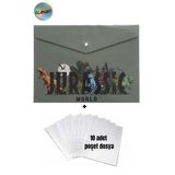 A4 Boy Çıt Çıt Ödev Dosyası +10' Lu Poşet Dosya Jurassic World