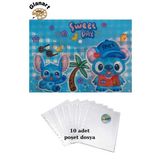 A4 Boy Çıt Çıt Ödev Dosyası +10' Lu Poşet Dosya Sweet Day Mavi