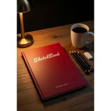 A4 Eskiz Defteri Sert Kapak Ciltli 120 Gr. 50 Yaprak (100 Sayfa) 21 X29,7 cm Sketchbook - Bordo - A4 (21 X 29,7 cm)